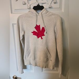 TNA Cream Hoodie with Red Maple Leaf Size Xs